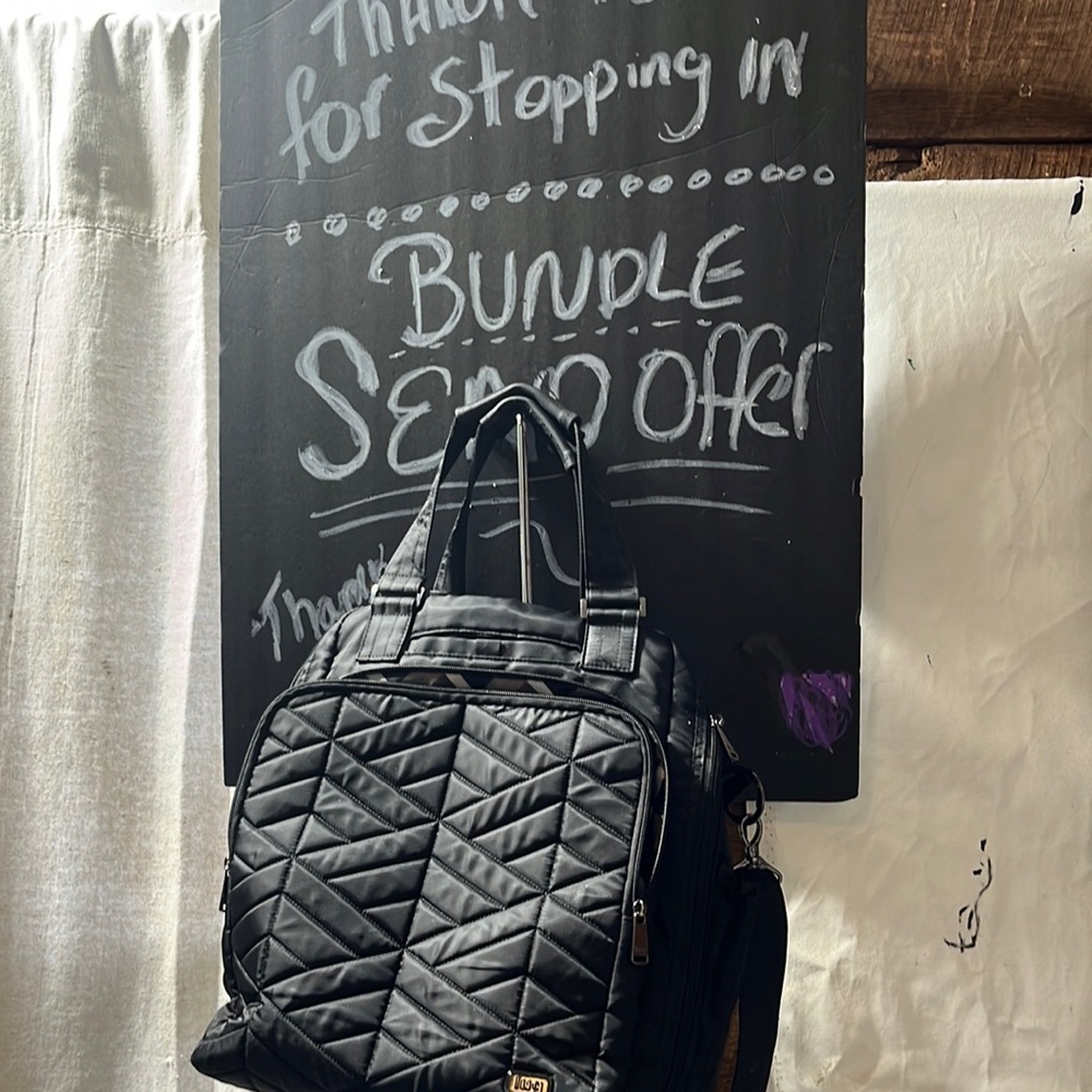 LUG, black bag, overnight bag, black